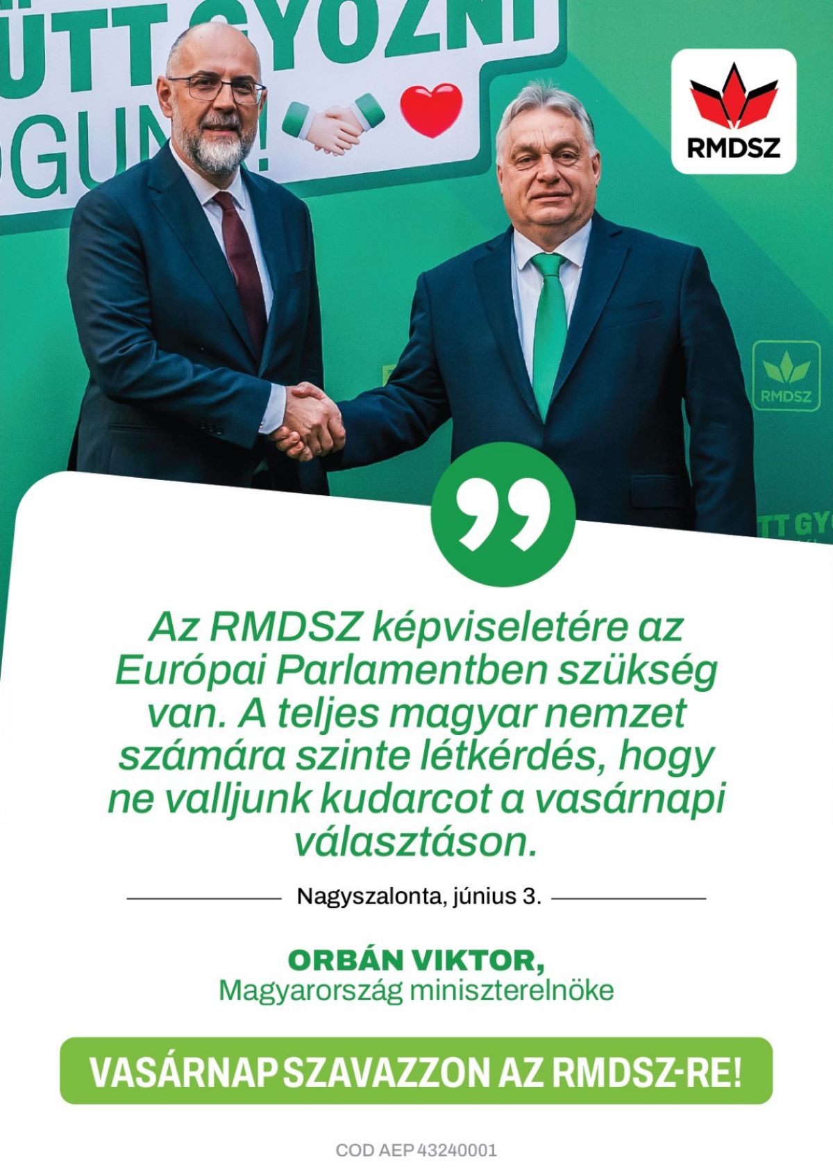 Vasárnap szavazzon az RMDSZ-re! Vasárnap szavazzon az RMDSZ-re!